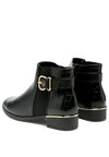 FROTHY BUCKLED ANKLE BOOT WITH CROC DETAIL