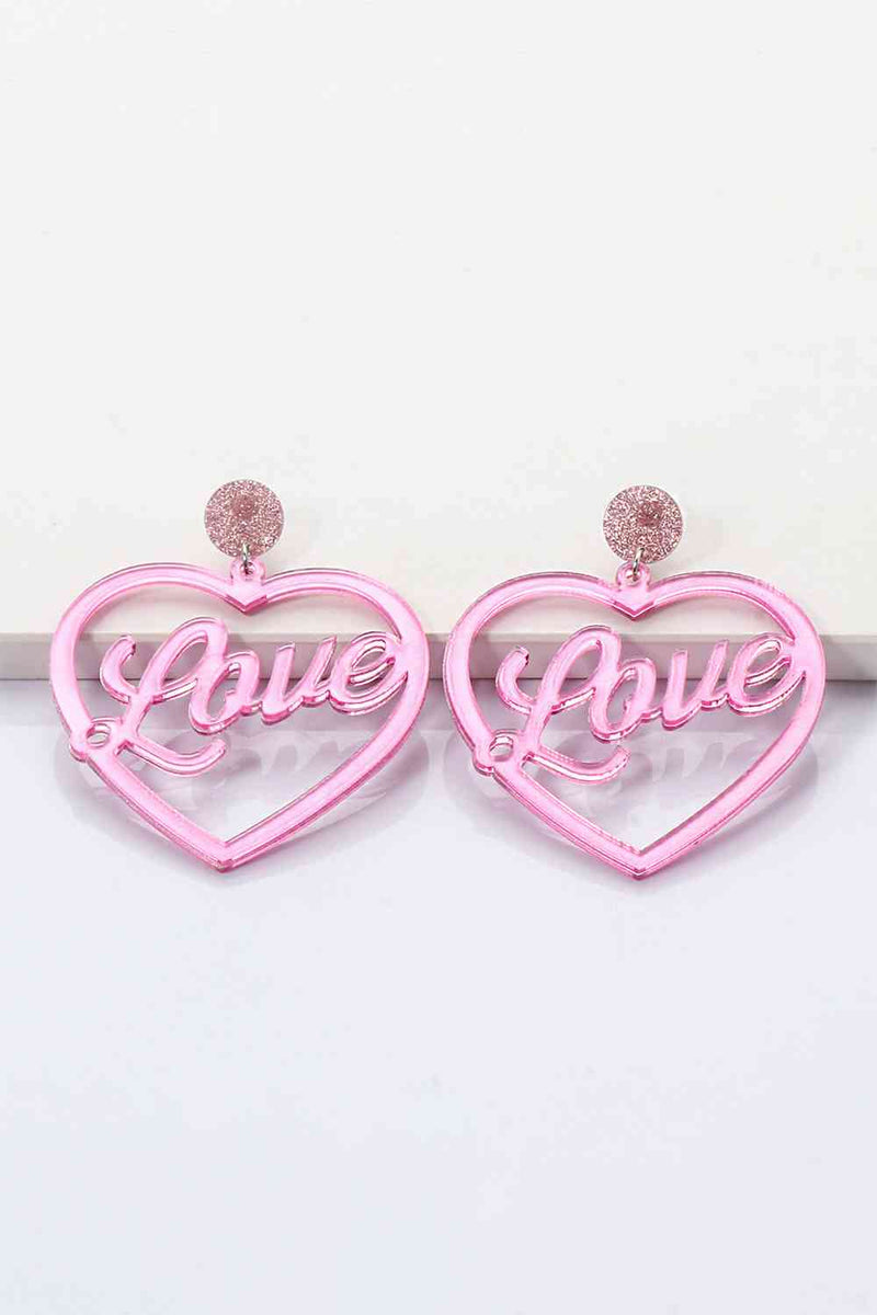 Heart Shape Acrylic Dangle Earrings