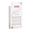 KISS Gel Fantasy Press On Nails, Nail glue included, Bookworm', Off White, Medium Size, Almond Shape, Includes 28 Nails, 2g Glue, 1 Manicure Stick, 1 Mini File, 1 Adhesive Tab