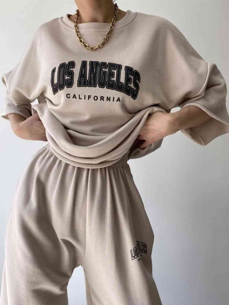 LOS ANGELES CALIFORNIA Graphic Sweatshirt and Sweatpants Set