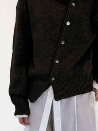 Dropped Shoulder Buttoned Cardigan