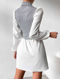 Turtleneck Puff Sleeve Mini Dress