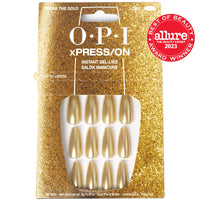 OPI xPress/ON Press On Nails, Up to 14 Days of Gel-Like Salon Manicure, Vegan, Sustainable Packaging, With Nail Glue, Long Silver Holographic Coffin Shape Nails, IYKYK