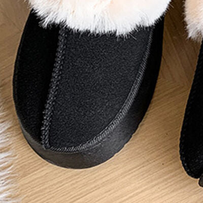 Furry Chunky Platform Slippers