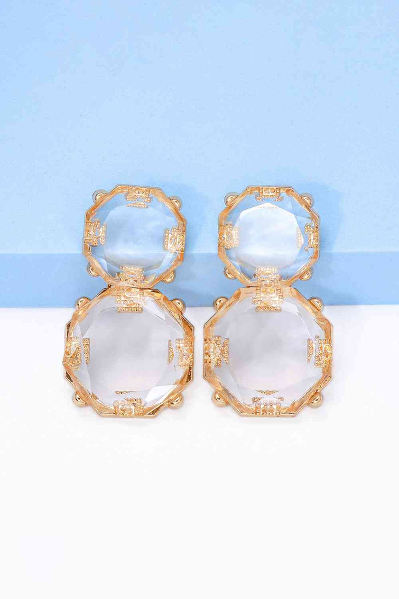 Glam Life - Geometrical Shape Zinc Alloy Frame Dangle Earrings